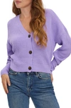 Vero Moda Lea V-neck Cardigan In Viola