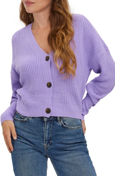 Vero Moda Lea V-neck Cardigan In Viola