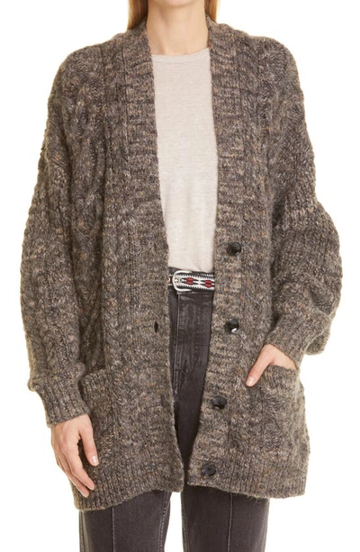 Isabel Marant Étoile Roswelly Balloon Sleeve Cardigan In Brown