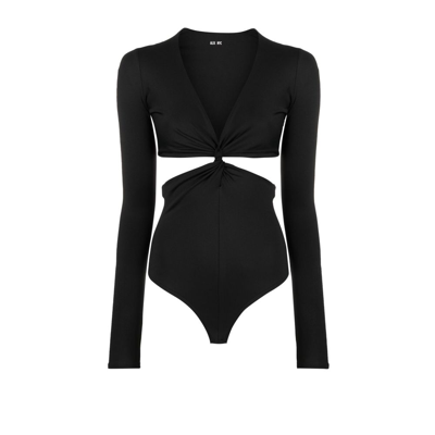 Alix Nyc Lance Twist-front Cutout Stretch-jersey Bodysuit In Black