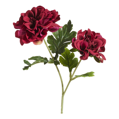 Oka Faux Double Dahlia Stem - Purple In Red