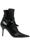 Off-white 110mm Zip Tie Leather Ankle Boots In Nero