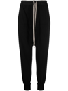 Rick Owens Drkshdw Black Drawstring-waist Drop-crotch Trousers In Nero