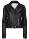 Chiara Ferragni Zip-up Faux Leather Biker Jacket In Black