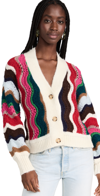 Eleven Six Taylor Chevron Button-down Cardigan In Multi Color