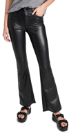 Mother The Weekender Mid-rise Faux-leather Flare Jeans In Black