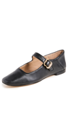 Sam Edelman Womens Black Michaela Square-toe Leather Ballet Flats