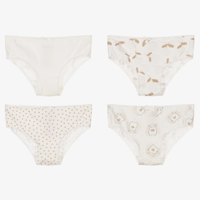 Mayoral Babies' Girls Ivory Cotton Knickers (4 Pack)