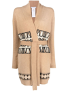 Max Mara Vanadio Belted Wool Blend Cardigan In Marrone