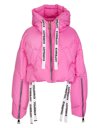 Khrisjoy Logo Drawstring Puffer Jacket In Bubblegum