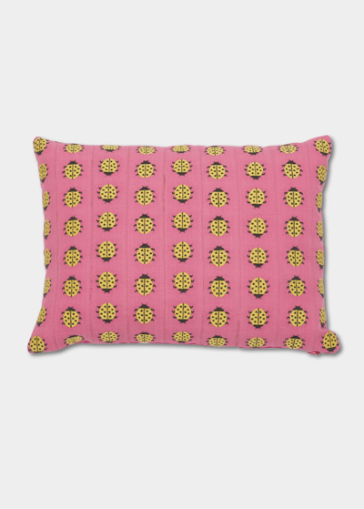 Schumacher Ladybird Pillow In Yellow &amp; Pink