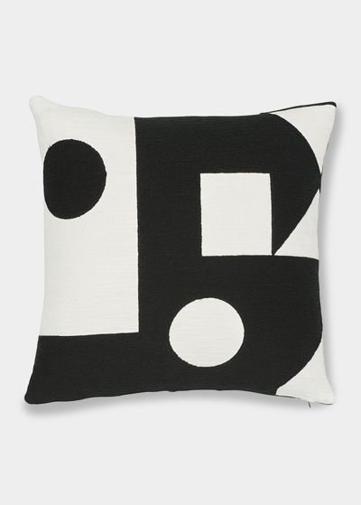 Schumacher Binary Embroidery Pillow In Black