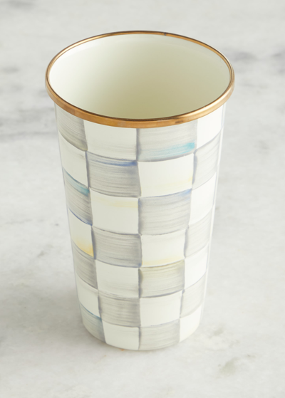 Mackenzie-childs Sterling Check Enamel Tumbler, 20 Oz.