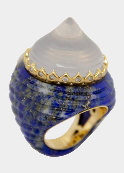 Silvia Furmanovich Silk Road Ring With Diamond, Crystal And Lapis Lazuli