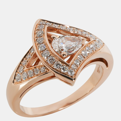 Pre-owned Bvlgari Diva's Dream Diamond Ring In 18k Rose Gold 0.67 Ctw