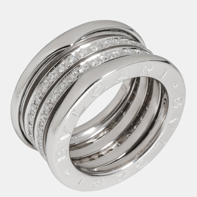 Pre-owned Bvlgari 4 Spiral B Zero1 Diamond Ring In 18k White Gold 0.89 Ctw