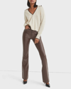 VERONICA BEARD BEVERLY SKINNY FLARED FAUX LEATHER PANTS