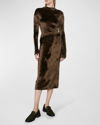 Vince Panne Velvet Sweater Skirt In Vine