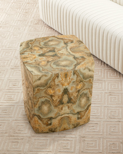 Jamie Young Ink Blot Curved Side Table In Cream