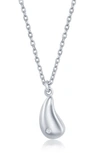 Simona Sterling Silver Diamond Teardrop Necklace In Silver