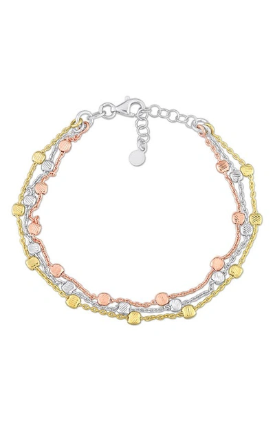 Delmar Tri-tone Multi-strand Bracelet In Multi-color
