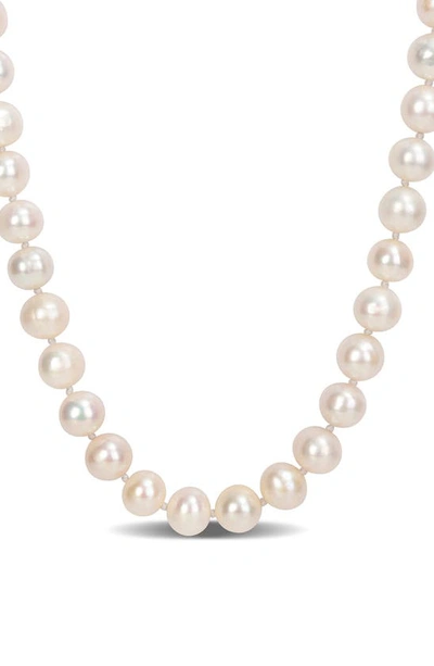 Delmar Sterling Silver 7.5-8mm Cultured Freshwater Pearl Strand Necklace In White