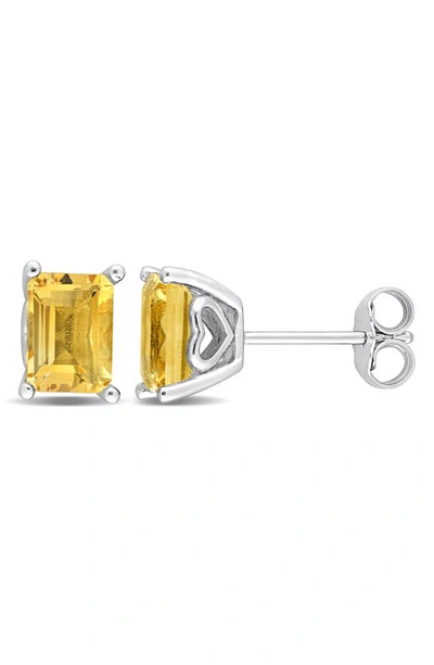 Delmar Citrine Stud Earrings In Yellow