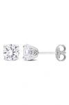 DELMAR STERLING SILVER WHITE TOPAZ STUD EARRINGS