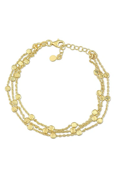 Delmar Sterling Silver Multi Strand Chain Bracelet In Yellow
