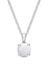 Delmar Sterling Silver Opal Solitaire Necklace In Opal
