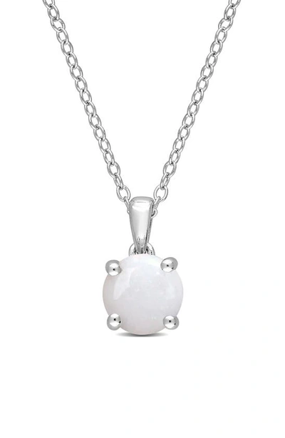 Delmar Sterling Silver Opal Solitaire Necklace