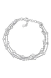 Delmar Sterling Silver Multi-strand Link Bracelet In Silver