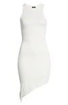 Naked Wardrobe Side Tie Asymmetric Hem Tank Dress In White