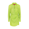 Gauge81 Naha Draped Mini Shirt Dress In Green