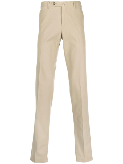 Pt Torino Mid-rise Slim-cut Chinos In Neutrals