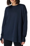 Sweaty Betty After Class Split Sweatshirt In Navy Blue