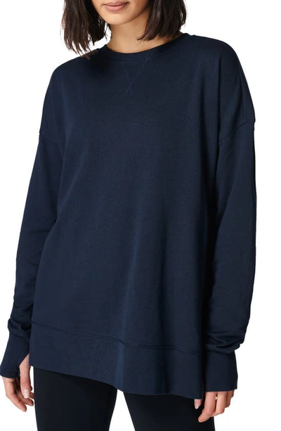 Sweaty Betty After Class Split Sweatshirt In Navy Blue