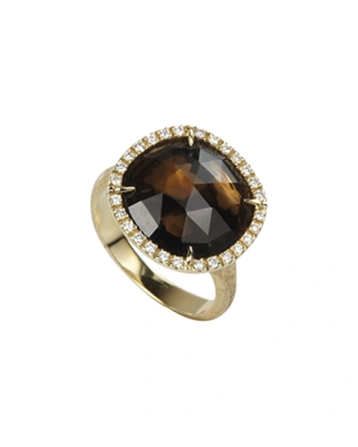 Marco Bicego Jaipur Color 18k 0.15 Ct. Tw. Diamond & Smokey Quartz Cocktail Ring In Gold