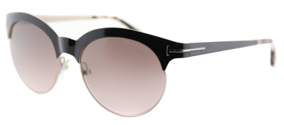 Tom Ford Angela Tf 438 01f Unisex Round Sunglasses In Black