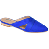 Journee Collection Women's Giada Pointed Toe Slip On Mules In Blue