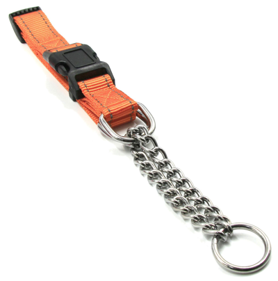 Pet Life 'tutor-sheild' Martingale Safety And Training Chain Dog Collar In Orange