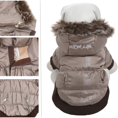 Pet Life Classic Metallic Fashion 3m Insulated Dog Coat Parka  W/ Removable Hood In Grey