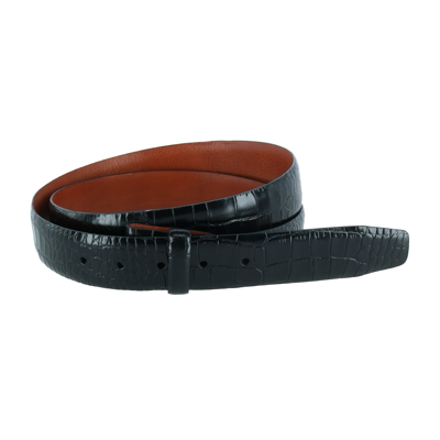 Trafalgar Big & Tall Mock Croc Leather Harness Belt Strap In Black