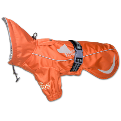 Dog Helios 'ice-breaker' Extendable Hooded Dog Coat With Heat Reflective Tech In Orange