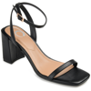 Journee Collection Chasity Womens Buckle Dressy Block Heels In Black