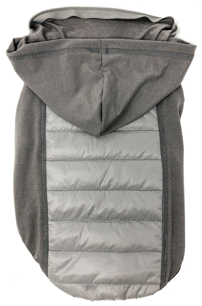 Pet Life 'apex' Lightweight Hybrid 4-season Stretch And Quick-dry Dog Coat W/ Pop Out Hood In Grey