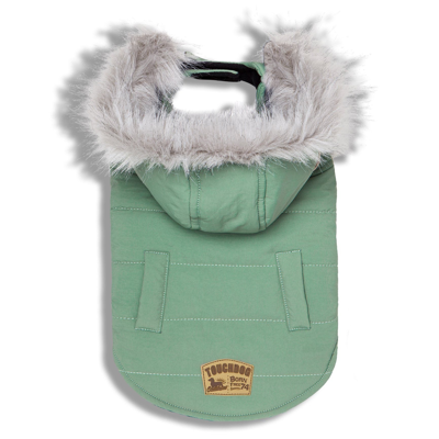 Touchdog 'eskimo-swag' Duck-down Insulated Winter Dog Coat Parka In Green
