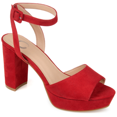 Journee Collection Nairri Platform Sandal In Red