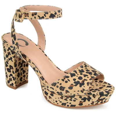 Journee Collection Women's Nairri Platform Block Heel Dress Sandals In Leopard