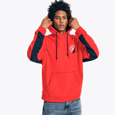 Nautica Mens Urban Necessities X  Graphic Pullover Hoodie In Red